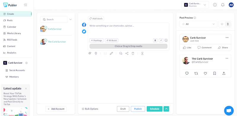 Publer Social Media Post Scheduling